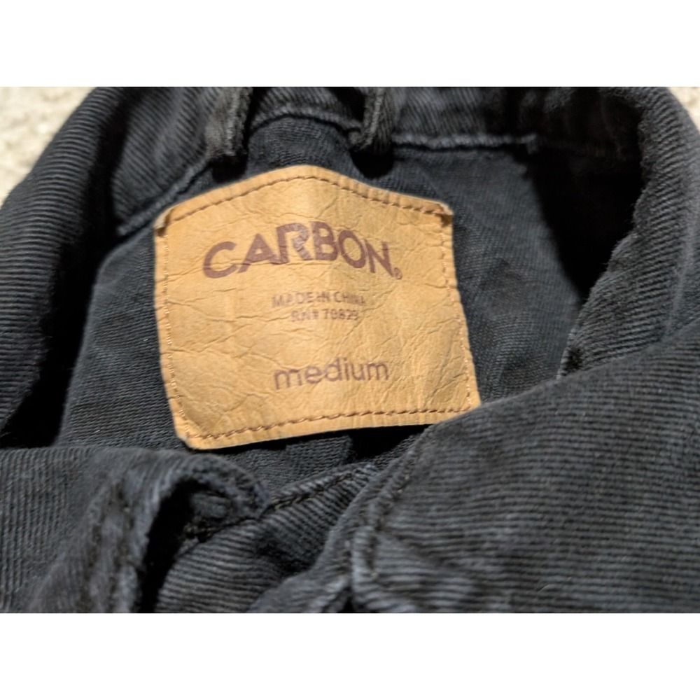 Carbon Tattoo Black Doodle Graphic Print Trucker Denim Jacket Size M Alien Hype‎ - Picture 7 of 8